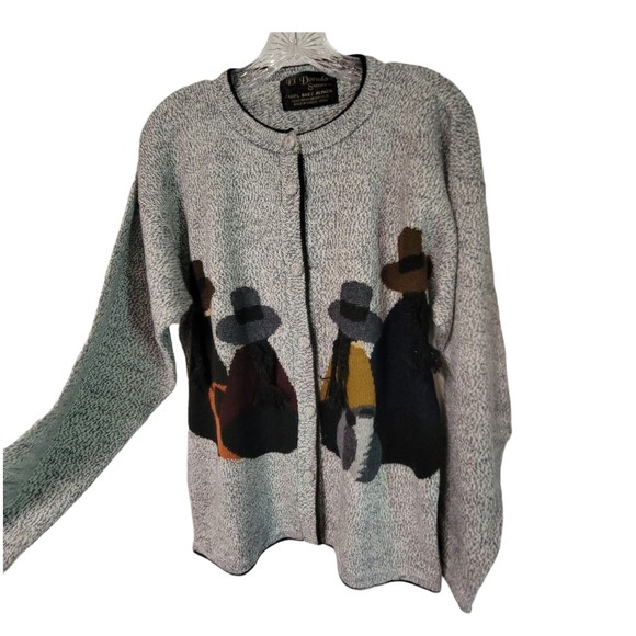 Vintage 100% Baby Alpaca Sweater Button Up Cardigan Peruvian Natives El‎ Dorado - Picture 3 of 8